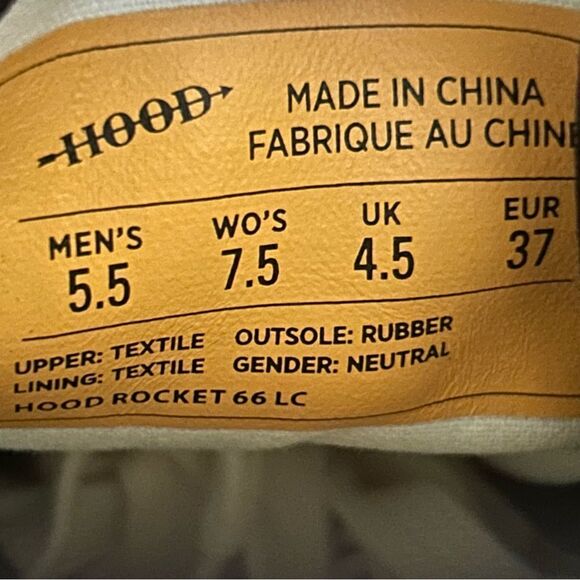 NEW Hood Rocket 66 LC Shoes Lace Up Sneakers Black Size Womens 7.5 Mens 5.5 - Picture 8 of 9